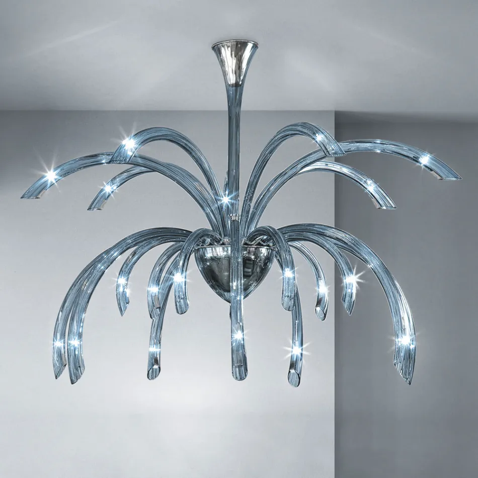21 Lights Venetian Glass Chandelier Handmade in Italy - Jason Viadurini