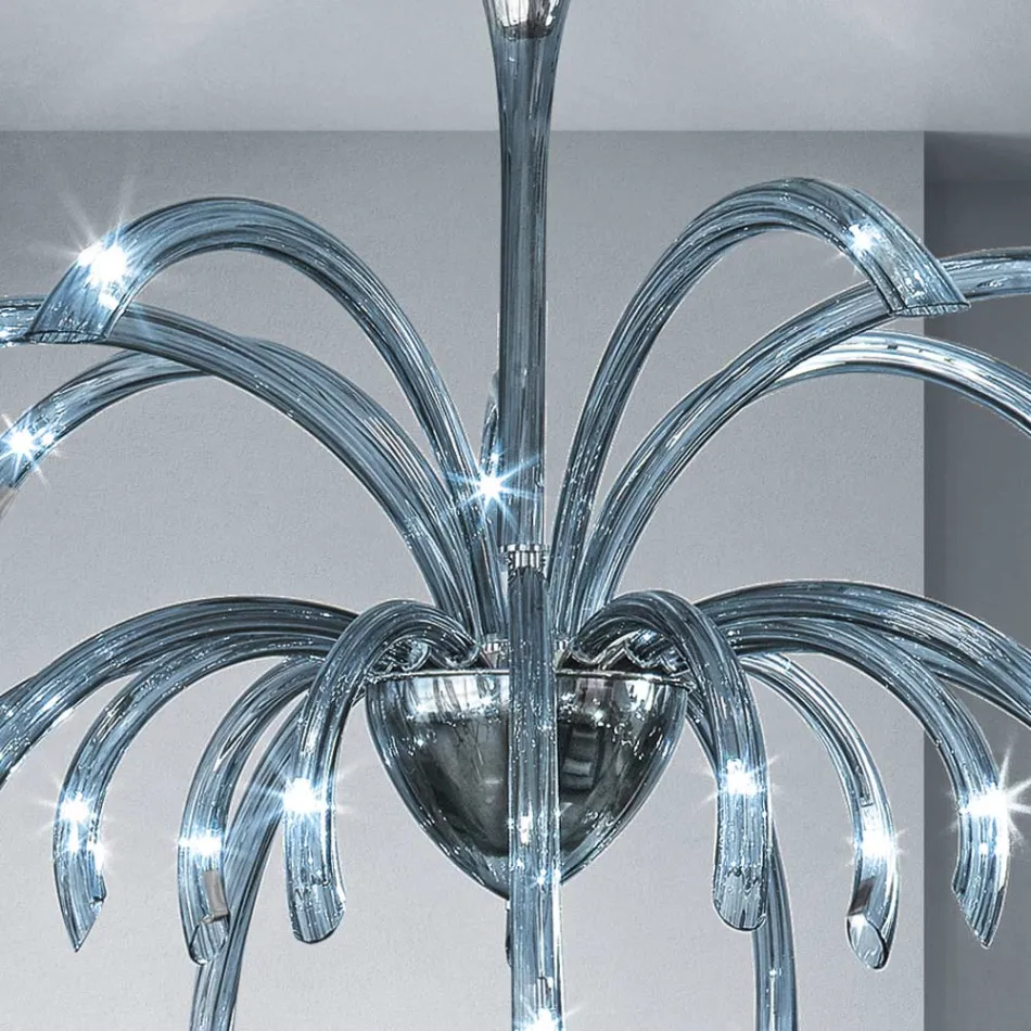 21 Lights Venetian Glass Chandelier Handmade in Italy - Jason Viadurini