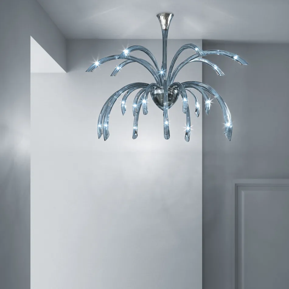 21 Lights Venetian Glass Chandelier Handmade in Italy - Jason Viadurini