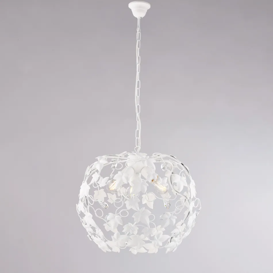 Three-light metal and crystal chandelier for the living room – Orchidea Viadurini