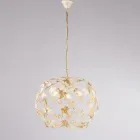 Three-light metal and crystal chandelier for the living room – Orchidea Viadurini