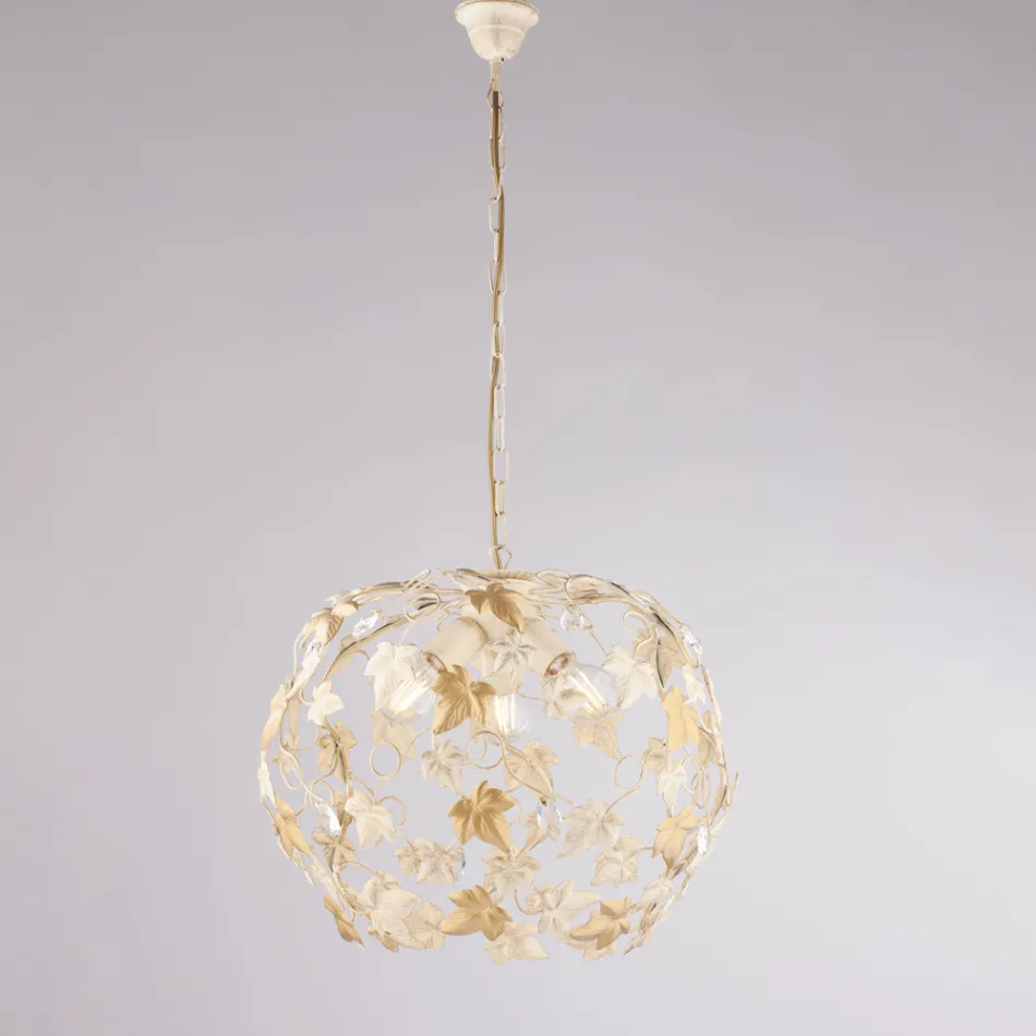 Three-light metal and crystal chandelier for the living room – Orchidea Viadurini
