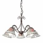 Handmade Ceramic 3 or 5 Light Chandelier with Passanastri - Naples Viadurini