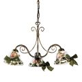Handmade Ceramic 3 or 5 Light Chandelier with Passanastri - Naples
