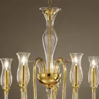 5 Lights Chandelier Handmade in Italy in Venetian Glass - Vittoria Viadurini