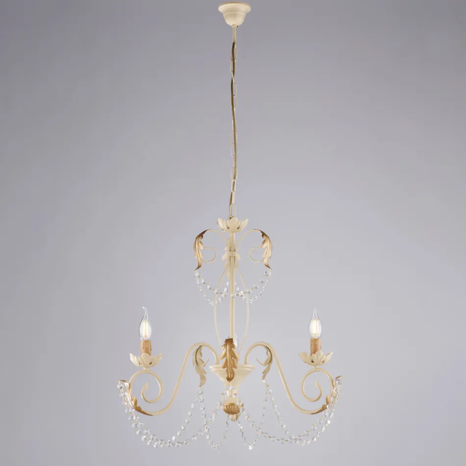 5-light chandelier in metal and crystal for dramatic lighting – Perla Viadurini