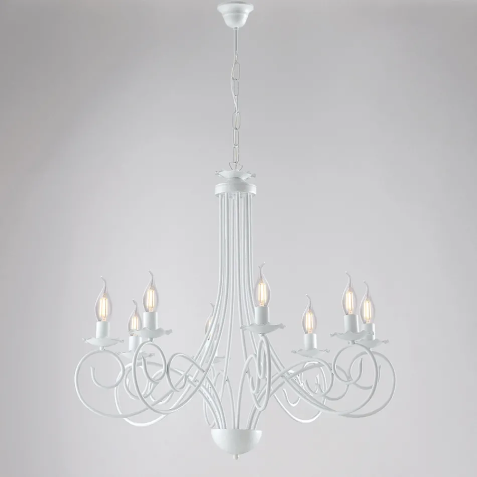 Five-light chandelier in metal and glass for a balanced and diffused light – Laguna Viadurini