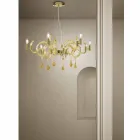 6 Light Handmade Venice Glass Chandelier Made in Italy - Bernadette Viadurini