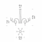 6 Light Handmade Venice Glass Chandelier Made in Italy - Bernadette Viadurini