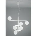 6 Lights Chandelier in Painted Metal with Glass Diffusers - Lido Viadurini