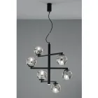 6 Lights Chandelier in Painted Metal with Glass Diffusers - Lido Viadurini