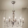 Artisan 8-Light Chandelier in Smoked Venetian Glass Made in Italy - Vittoria