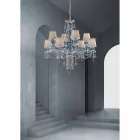 8 Lights Chandelier in Venetian Glass Handmade, Made in Italy - Milagros Viadurini
