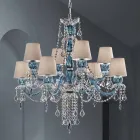 8 Lights Chandelier in Venetian Glass Handmade, Made in Italy - Milagros Viadurini