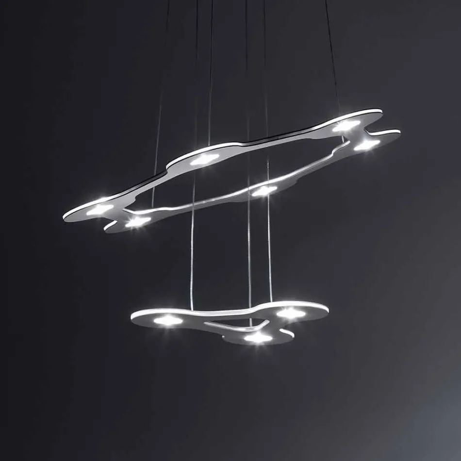 9 Lights Chandelier in Fine Painted Aluminum Made in Italy - Flash Viadurini