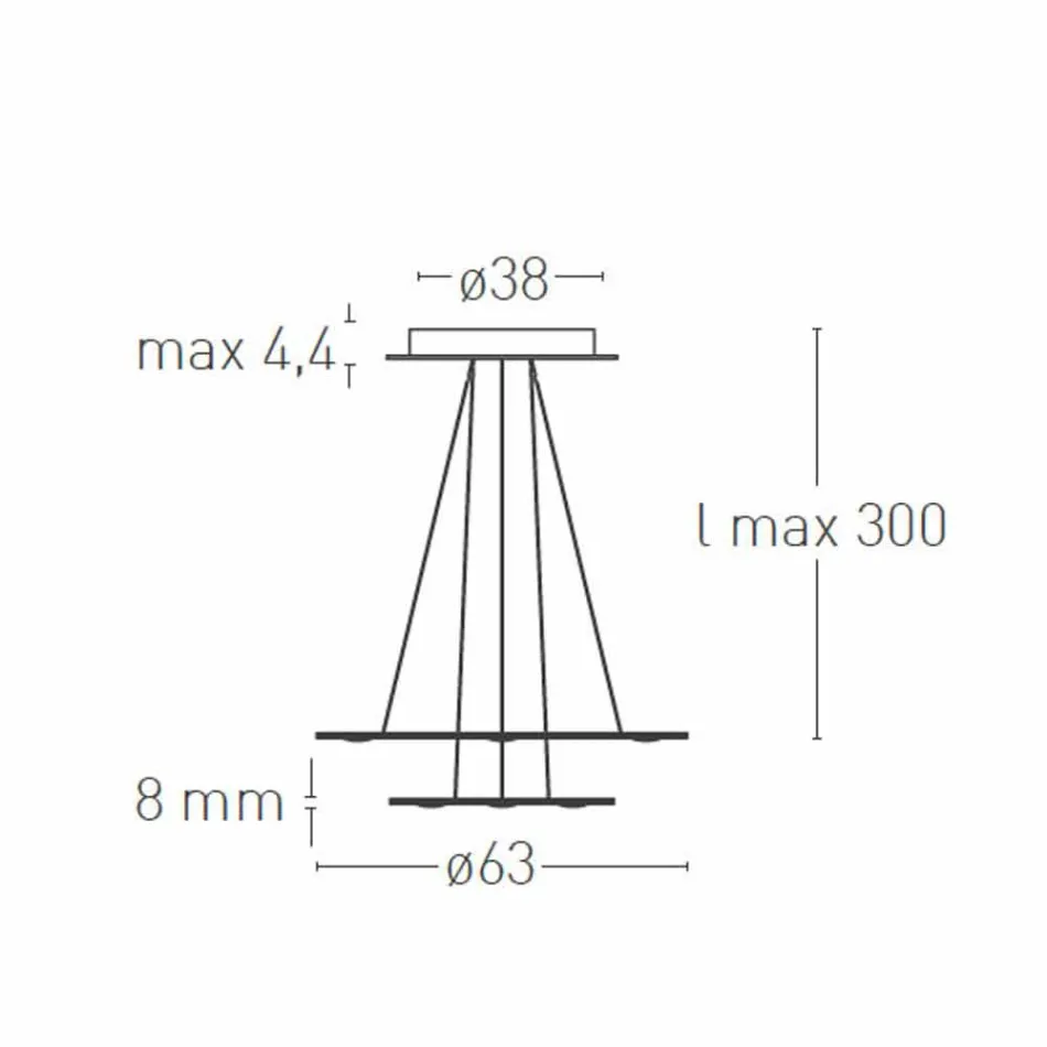 9 Lights Chandelier in Fine Painted Aluminum Made in Italy - Flash Viadurini