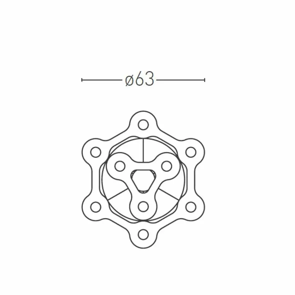 9 Lights Chandelier in Fine Painted Aluminum Made in Italy - Flash Viadurini