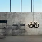 Suspension Chandelier with 16 or 32 Lights in White or Black Aluminum - Alviso Viadurini