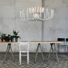 Suspension Chandelier with 16 or 32 Lights in White or Black Aluminum - Alviso Viadurini