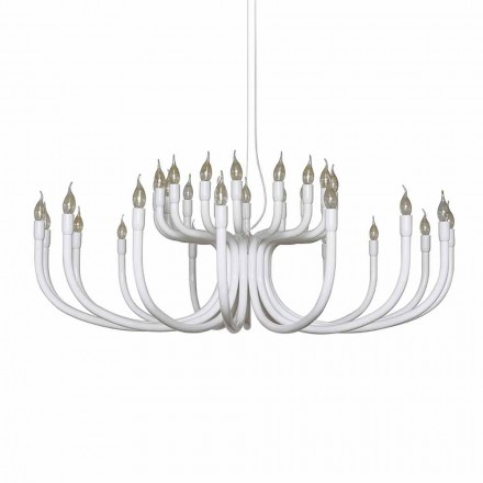 Suspension Chandelier with 16 or 32 Lights in White or Black Aluminum - Alviso Viadurini