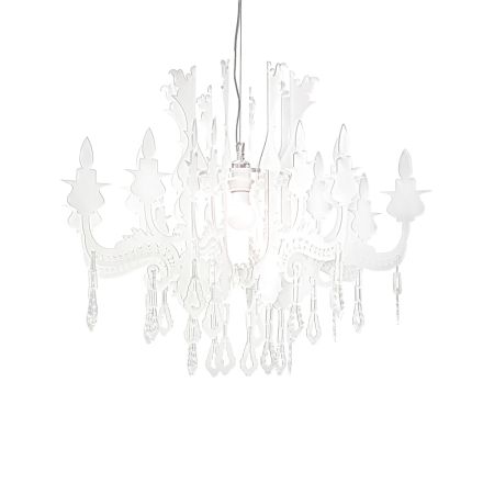 Satin White Plexiglass Pendant Light Made in Italy - Luca Viadurini