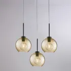 3-Light Black Glass Metal Pendant Light - Betelgeuse Viadurini