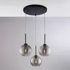 3-Light Black Glass Metal Pendant Light - Betelgeuse Viadurini