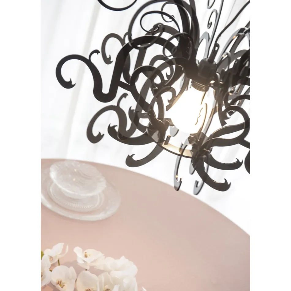 Suspension Chandelier in Recyclable White or Black Plexiglass - Sancho Viadurini