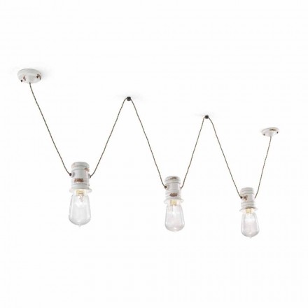 Chandelier with three spotlights craft suspension Jayda Ferroluce Viadurini