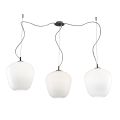 Large Off-Centered Three-Light Chandelier in Blown Glass Made in Italy - Elisia