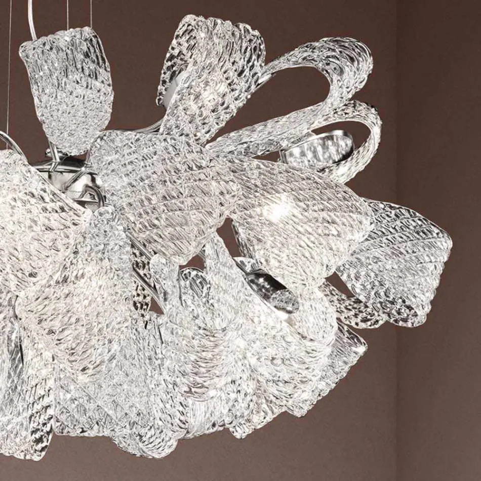 Artisan Chandelier with 21 Lights in Venetian Glass, Made in Italy - Diamonique Viadurini