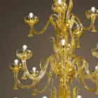 Handcrafted Chandelier with 28 Lights in Venetian Glass and Gold Made in Italy - Regina Viadurini