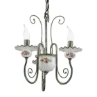 Artisan Ceramic Chandelier with Hand Decor and Antique Brass - Sanremo Viadurini
