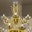 Handcrafted 18 Lights Chandelier in Venice Glass, Made in Italy - Regina Viadurini