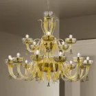Handcrafted 18 Lights Chandelier in Venice Glass, Made in Italy - Regina Viadurini