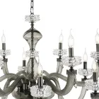 Classic Chandelier 12 Lights in Italian Luxury Handcrafted Glass - Saline Viadurini