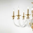 Classic Chandelier 12 Lights in Handcrafted Glass and Crystals - Magrena Viadurini