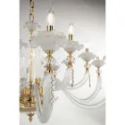 Classic Chandelier 12 Lights Blown Glass Floral Details - Bluminda Viadurini