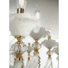Classic Chandelier 12 Lights Blown Glass Floral Details - Bluminda Viadurini