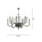 Classic Chandelier 12 Lights Blown Glass Floral Details - Bluminda Viadurini