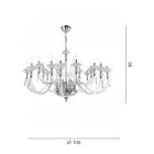 Classic Chandelier 16 Lights Blown Glass Floral Details - Bluminda Viadurini