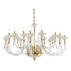 Classic Chandelier 16 Lights Blown Glass Floral Details - Bluminda Viadurini