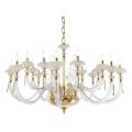 Classic Chandelier 16 Lights Blown Glass Floral Details - Bluminda