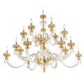 Classic Chandelier 18 Lights in Italian Luxury Handcrafted Glass - Saline
