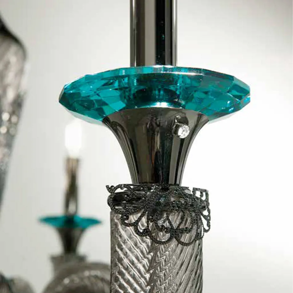 Classic Chandelier 18 Lights in Handcrafted Glass and Crystals - Magrena Viadurini