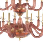 Classic Chandelier 18 Lights in Handcrafted Glass and Crystals - Magrena Viadurini
