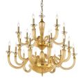 Classic Chandelier 18 Lights in Handcrafted Glass and Crystals - Magrena