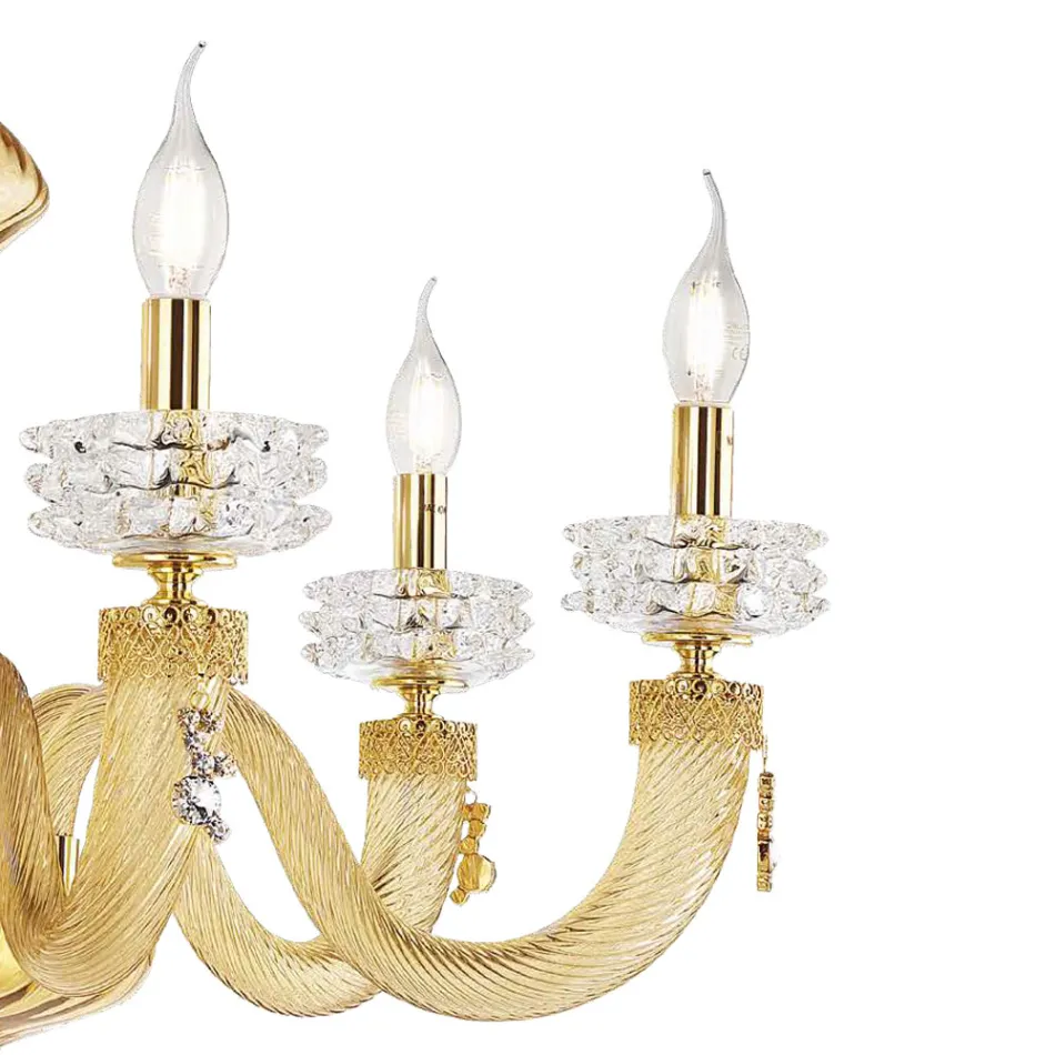 Classic Chandelier 30 Lights in Italian Luxury Handcrafted Glass - Saline Viadurini