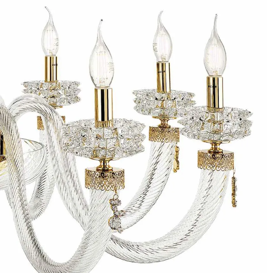 Classic Chandelier 30 Lights in Italian Luxury Handcrafted Glass - Saline Viadurini