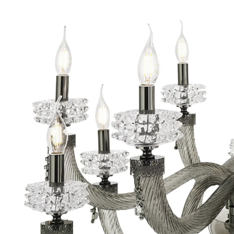 Classic Chandelier 30 Lights in Italian Luxury Handcrafted Glass - Saline Viadurini